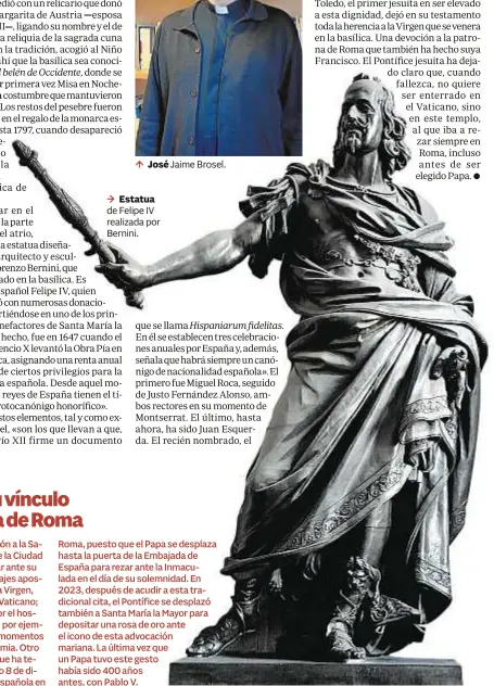  ?? CARMEN ÁLVAREZ ?? José Jaime Brosel.
Estatua de Felipe IV realizada por Bernini.