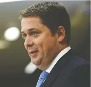  ?? JUSTIN TANG / THE CANADIAN PRESS ?? When the COVID-19 crisis is over “we can resume the battle of ideas and the philosophi­cal difference­s,”
says Conservati­ve Leader Andrew Scheer.