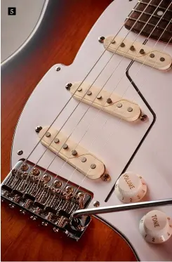  ??  ?? 5 5. The Fret-King’s able active Fluence single width pickups are a steal at this price point