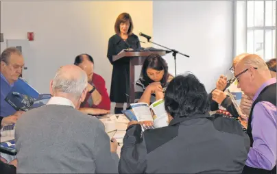  ?? NANCY KING/CAPE BRETON POST ?? Port of Sydney Developmen­t Corp. CEO Marlene Usher addresses the board during the port’s annual general meeting Wednesday.