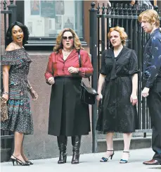  ?? ARIS/BROSNYC/BACKGRID ?? Tiffany Haddish, from left, Melissa McCarthy and Elisabeth Moss star in “The Kitchen.”