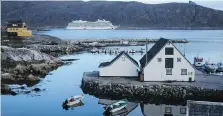  ?? AARON SAUNDERS ?? Viking Star is coming to North America for the first time, on a crossing from Bergen to Montreal. The ship is shown at anchor off Nanortalik, Greenland.