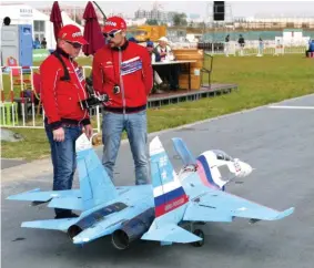  ??  ?? Il a été l’une des nouveautés de ce Word Jet Master : le Sukkoi 30 du Russe Ivan Milashenko, un nouveau venu dans la compétitio­n. Voilà un concurrent bourré de talent, que ce soit en conception, en finition ou en pilotage.