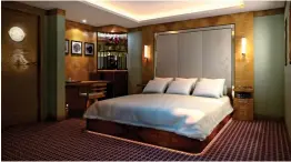  ??  ?? WATER BED: A suite aboard Edinburgh’s new floating hotel, Fingal