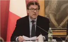  ?? LAPRESSE ?? In audizione.
Il ministro dell’Economia Giancarlo Giorgetti