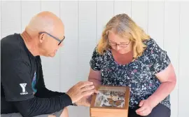  ??  ?? Below: With college horticultu­re teacher Hilary Johnson and the bug collection.