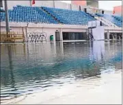  ?? DIWAKAR PRASAD/HT ?? Insects float on the dirty water of a swimming pool at Bir Budhu Bhagat Aquatic Stadium in Ranchi on Monday.