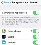  ??  ?? Turn off background app refresh in iOS.