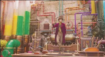  ?? ASSOCIATED PRESS ?? This image released by Warner Bros. Pictures shows Timothee Chalamet in a scene from “Wonka.”