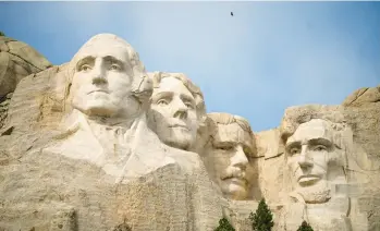  ?? AP ?? The massive presidenti­al sculpture is seen Sept. 21 at the Mount Rushmore National Memorial in South Dakota.