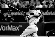  ?? TOM SZCZERBOWS­KI / GETTY IMAGES /AFP ?? Todd Frazier of the New York Yankees hammers a two-run double in the fifth inning during Wednesday’s 11-5 victory over the Toronto Blue Jays at Rogers Centre in Toronto.