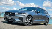  ?? DAMIEN O’CARROLL/STUFF ?? Top medium/large car: The Volvo V60 wagon looks simply sensationa­l. Luckily, it goes pretty well, too.