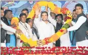 ??  ?? Rahul Gandhi at a meeting in Kalahandi district, Odisha, on Wednesday.