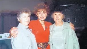  ?? PHILIP POTEMPA/POST-TRIBUNE ?? Columnist Philip Potempa’s Aunt Ruby, left, and his mother, Peggy, swapped recipes with Broadway star Carol Lawrence, center, during a May 2001 early Mother’s Day charity luncheon at the Center for Visual and Performing Arts in Munster.