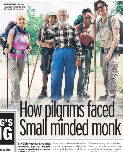  ??  ?? TREKKERS Debbie, Raphael, Heather and Ed meet with a local