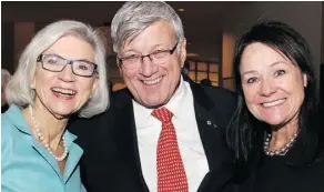  ?? PHOTOS: CAROLINE PHILLIPS ?? Chief Justice Beverley McLachlin, left, with lawyer Gérald R. Tremblay and his wife, Supreme Court Justice Suzanne Côté, at Ottawa City Hall on Tuesday, following the presentati­on of the Key to the City to McLachlin, the longest-serving chief justice...