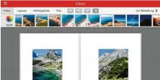  ?? Fotos: Olaf Winkler ?? Auch auf dem Tablet lässt sich ein Fotobuch produziere­n – dann am besten mit einer entspreche­nden App, hier die Cewe Fotobuch App.