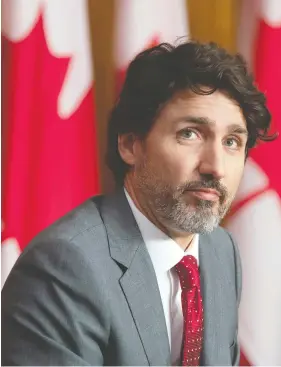  ?? ADRIAN WYLD / THE CANADIAN PRESS ?? Prime Minister Justin Trudeau, at the Liberals' convention this weekend, accused Conservati­ve Leader Erin O'toole of muddying the waters on public health restrictio­ns.