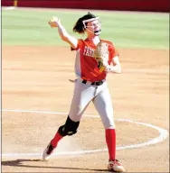  ?? MARK HUMPHREY ENTERPRISE-LEADER ?? Farmington junior Paige Devescery throws out a Vilonia runner at first after fielding a groundball. The Lady Cardinals lost in the 5A West Conference tournament semifinals, 3-1, on Friday.