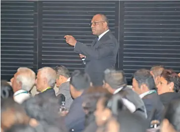  ?? Photo: DEPTFO ?? Former Acting Director of Public Prosecutio­ns Aca Rayawa during a panel discussion at the 19th AttorneyGe­neral’s Conference at the InterConti­nental Fiji Golf Resort and Spa on December 9, 2017.