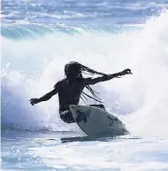  ?? FILE ?? Jamaica Surfing Associatio­n president Anthony ‘Billy’ Wilmot, on his surface riding waves at Jamnesia Surf Club in Eight Miles, Bull Bay, on the border of St Andrew and St Thomas.