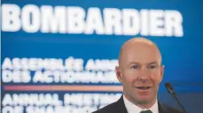  ?? CP FILE PHOTO ?? Bombardier President and CEO Alain Bellemare attends the company’s annual general meeting in Montreal in May.