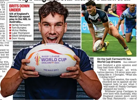  ?? PAUL CURRIE/AFP ?? On the ball: Farnworth has World Cup dreams