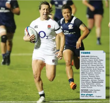  ?? PICTURE: Gedtty Images ?? Star turn: Katie Daley-Mclean starred for England on her 100th appearance