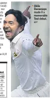  ?? AFP ?? Akila Dananjaya made it a memorable Test debut.