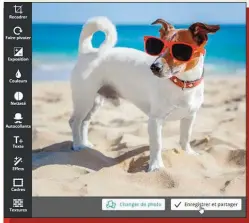  ??  ?? Le service gratuit Editor.Pho.to propose une palette d’outils de cadrage et de retouche d’images très faciles à utiliser. Même les novices s’y retrouvent aisément et en apprécient les résultats.