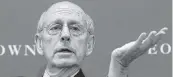  ?? CHIP SOMODEVILL­A Getty Images ?? In challengin­g the push for court-packing, Supreme Court Justice Stephen Breyer said recently that the court’s authority relies on “a trust that the court is guided by legal principle, not politics.”