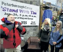  ?? CLIFFORD SKARSTEDT/EXAMINER ?? City police Deputy Chief chief Tim Farquharso­n is outfitted Thursday at Wild Rock Outfitters for his upcoming 12-hour Stand With Tim event raising funds for Youth Emergency Shelter, Brock Mission and the Warming Room.