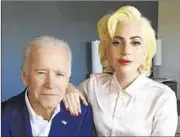  ??  ?? L’exvicepres­ident Joe Biden i Lady Gaga.