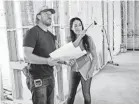  ?? JEFF JONES/HGTV ?? Joanna and Chip Gaines check on the progress of a home on “Fixer Upper.”