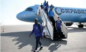  ?? Darren Walsh/Chelsea FC/Getty Images ?? Chelsea players arrive at Abu Dhabi internatio­nal airport in December 2022. Photograph: