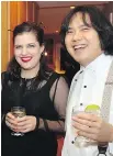  ??  ?? Jessica Linnebach of the National Arts Centre Orchestra, and her husband, concertmas­ter Yosuke Kawasaki, at a reception for organizers and supporters of the NAC Gala.