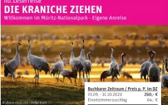  ?? 4 Übernachtu­ngen mit Frühstück im • Begrüßungs­getränk 4 Abendessen im Hotel • zu den Naturschau­plätzen im Nationalpa­rk freie Nutzung der Kegelbahn 01.09. - 31.10.2020 Einzelzimm­erzuschlag 64,- € ??