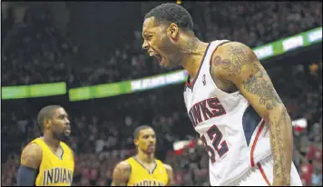  ?? CURTIS COMPTON / CCOMPTON@AJC.COM ?? Atlanta forward Mike Scott just completed his third season with the Hawks. The 27-yearold, out of the University of Virginia, and his brother Antonn, 20, both were charged with felony possession of marijuana and a Schedule 1 drug.