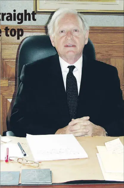  ?? — Photo by Rosie Gillingham/the Telegram ?? Justice James Adams of the Newfoundla­nd Supreme Court trial division, who will step down as a full-time judge at the end of August, is the next president of the Canadian Superior Courts Judges Associatio­n.