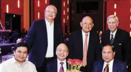  ??  ?? (Standing from left) Congressma­n Ronaldo B. Zamora; AUB Chairman Jacinto L. Ng, Sr.; with Guest (Seated from left) Senator Jinggoy Estrada; Mr. Casimiro M. Ynares, Jr. and guest