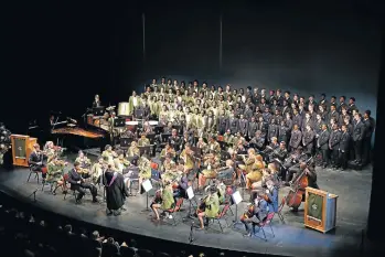  ??  ?? BEAUTIFUL MUSIC: One hundred and fifty musicians from the Diocesan School for Girls and St Andrew's College performed ‘Conquest of Paradise’ by Vangelis on the Monument Theatre stage during their recent prize-giving ceremonies