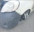  ?? (Photo: Garda FB) ?? The driver of a ‘ three-wheeled van’ was arrested after he collided with a parked car in Kilworth recently.