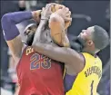  ?? AP ?? TIED UP: If Lance Stephenson and LeBron James scuffle anytime soon, it’ll be at practice.