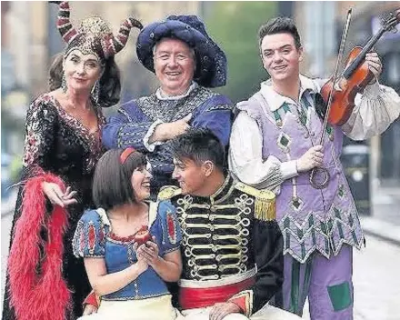  ??  ?? They are all going to the ball The starstudde­d cast of this year’s King’s panto Snow White and the Seven Dwarfs includes Rab C Nesbitt star Gregor Fisher (centre) and comedian and radio presenter Des Clarke (far right)