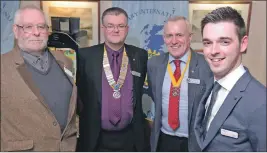  ??  ?? Donald Young, left, Rotary Green Fingers project, president Donald McCorkinda­le, president-elect Iain Johnston and Sam Nugent, manager of M&S Fort William.