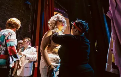 ?? Michaela Vatcheva/Special to the Chronicle ?? D’Arcy Drollinger as Rose gets ready backstage. After the theater lost electricit­y right as the show was opening, the cast blamed the spirit of Heklina. It was fixed in under an hour.