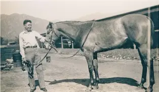  ?? COURTESY PHOTO ?? Alfonso Duran loved horses and worked as a groom at California’s Santa Anita Park racetrack before the war.