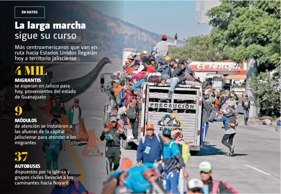  ?? FERNANDO CARRANZA ?? Los viajeros piden ayuda en carretera para llegar a Nayarit.