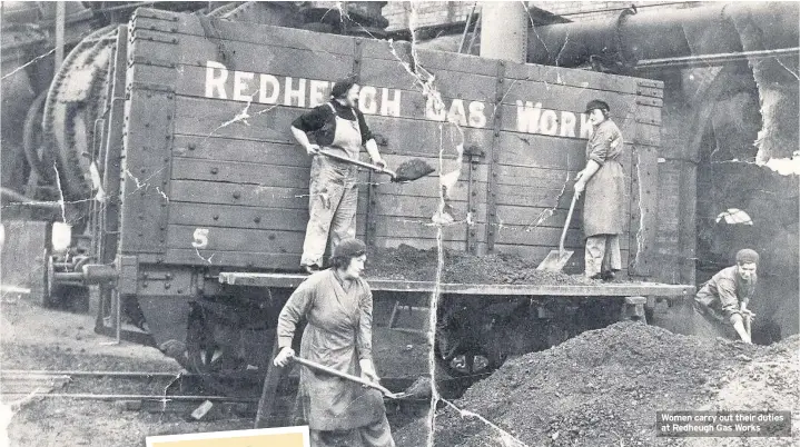  ??  ?? Women carry out their duties at Redheugh Gas Works