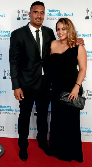  ?? GETTY ?? Jerome Kaino and his wife Diana during the 2016 Halberg Awards at Auckland’s Vector Arena.
